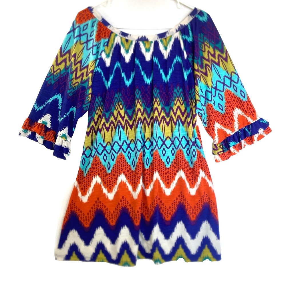 Voll Maximalist Tokyo Mod Colorful Rave Festival Fun Party Dress Womens XL